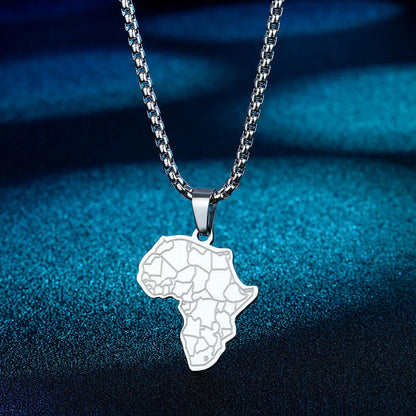 Modern Style Streetwear Map White Gold Plated Gold Plated Alloy Steel Iron Wholesale Pendant Necklace