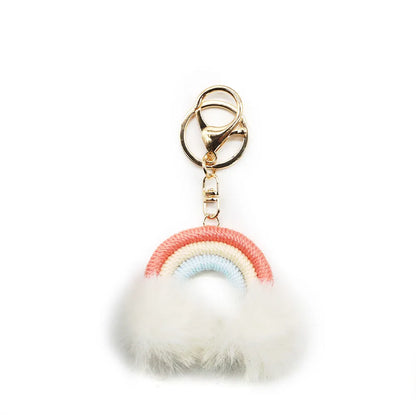 Modern Style Stripe Cotton Women'S Bag Pendant Keychain