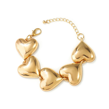 Modern Style Sweet Simple Style Heart Shape Alloy Women's Bracelets Necklace