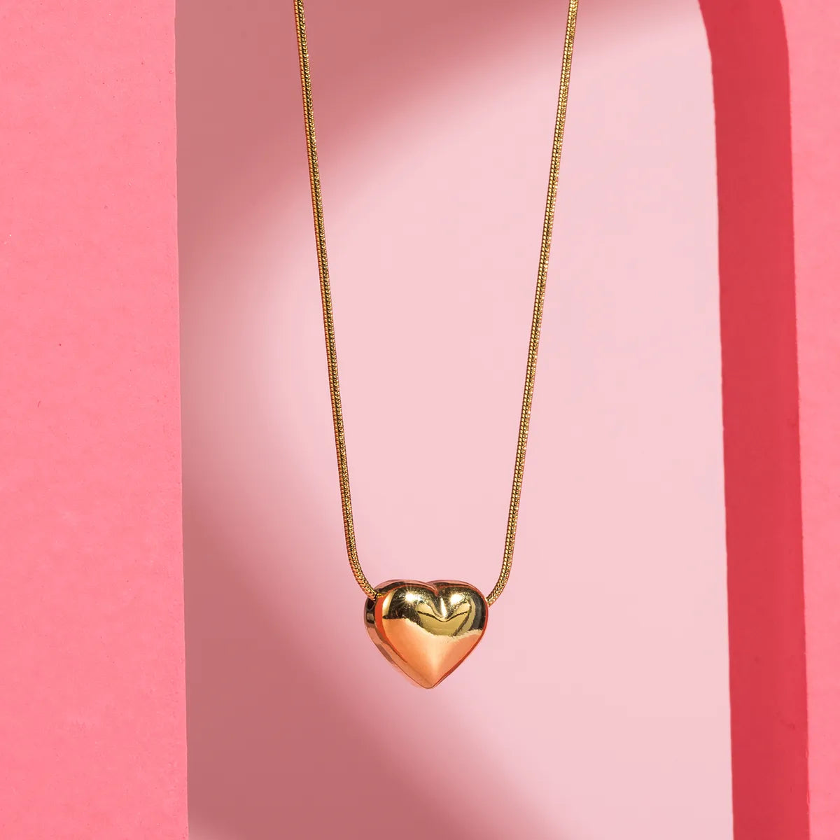 Modern Style Sweet Simple Style Heart Shape Stainless Steel Pendant Necklace