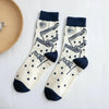 Moroccan Pattern Cartoon Illustration Women'S Socks Autumn And Winter Long-Tube Plaid Socks