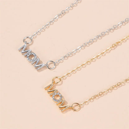 Mother's Day Necklace Simple Wild English Alphabet Necklace Mom Pendant Clavicle Chain Creative Holiday Gift Wholesale Gooddiy