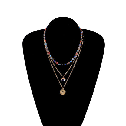 Multi-layer Devil's Eye Pendant Necklace