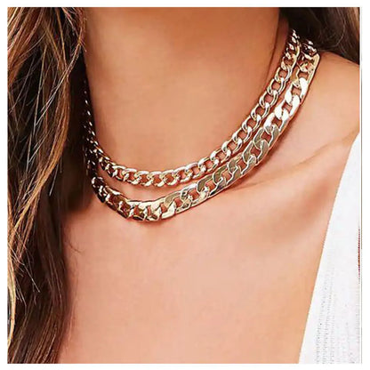 Multi-layer Golden Thick Chain Necklace