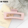 Multi-Size Frosted Grab Clip Square Clip Simple Temperament Hairpin Big Hair Shark Clip Hair Accessories