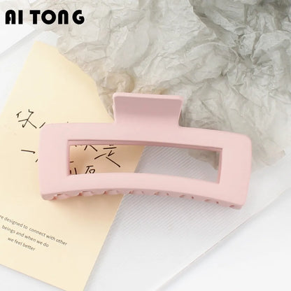 Multi-Size Frosted Grab Clip Square Clip Simple Temperament Hairpin Big Hair Shark Clip Hair Accessories