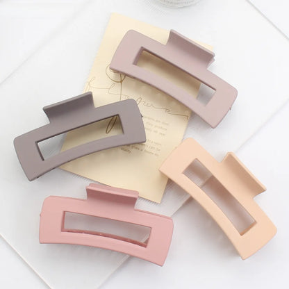 Multi-Size Frosted Grab Clip Square Clip Simple Temperament Hairpin Big Hair Shark Clip Hair Accessories