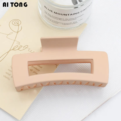 Multi-Size Frosted Grab Clip Square Clip Simple Temperament Hairpin Big Hair Shark Clip Hair Accessories