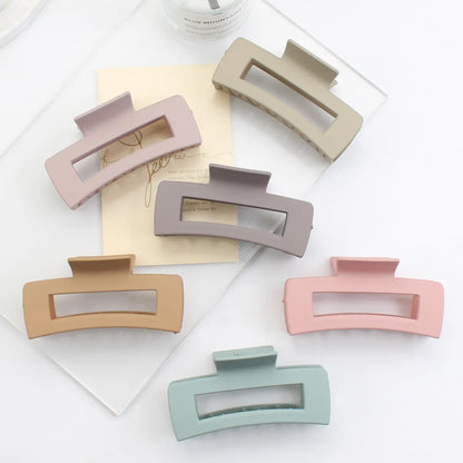 Multi-Size Frosted Grab Clip Square Clip Simple Temperament Hairpin Big Hair Shark Clip Hair Accessories