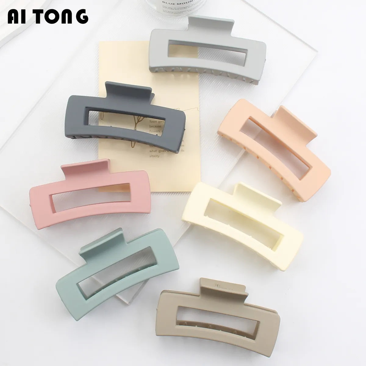 Multi-Size Frosted Grab Clip Square Clip Simple Temperament Hairpin Big Hair Shark Clip Hair Accessories