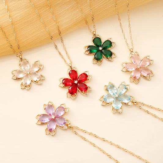 Fashion Flower Alloy Plating Necklace