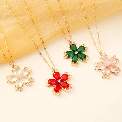 Fashion Flower Alloy Plating Necklace