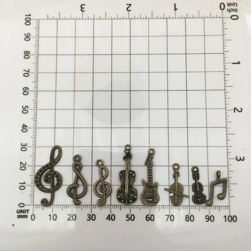 Musical Note Music Alloy Accessories Musical Instrument Diy Jewelry Accessories Necklace Bracelet Earrings Hairpin Pendant Wholesale