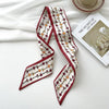 Narrow Long Small Silk Scarf Women'S Spring And Summer  Multi-Function Tie Hair Tie Bag Decorative Scarf Hair Belt Ribbon Headwear