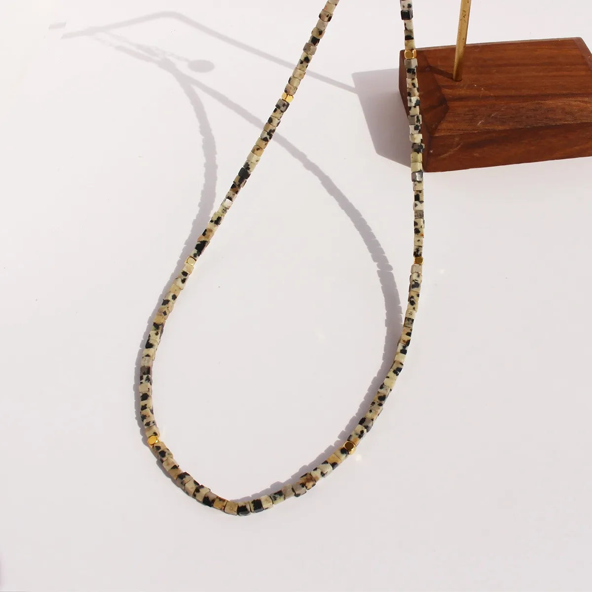 Natural Stone Brass Simple Style Classic Style Beaded Color Block Necklace