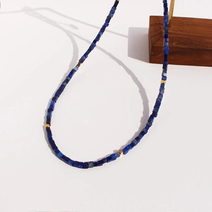 Natural Stone Brass Simple Style Classic Style Beaded Color Block Necklace