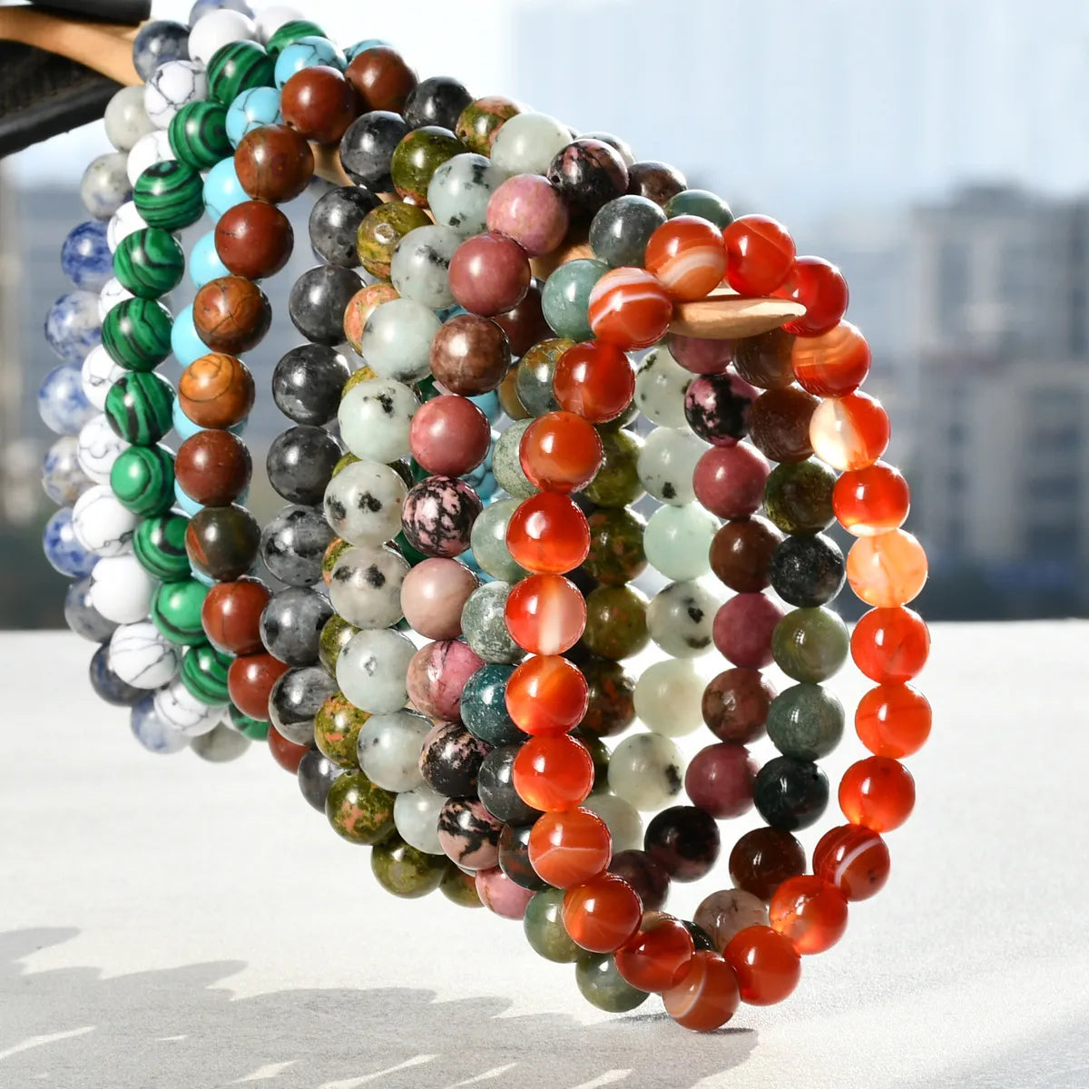 Natural Stone Casual Geometric Bracelets