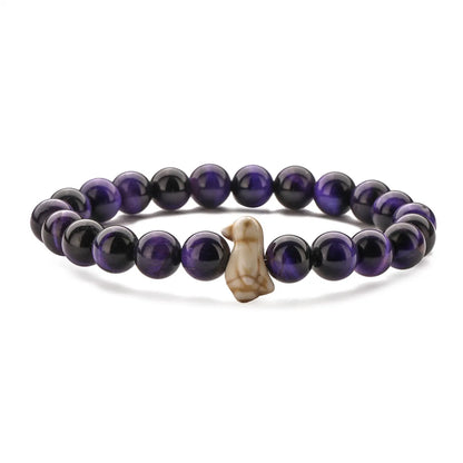 Natural Stone Ethnic Style Beaded Penguin Round Bracelets