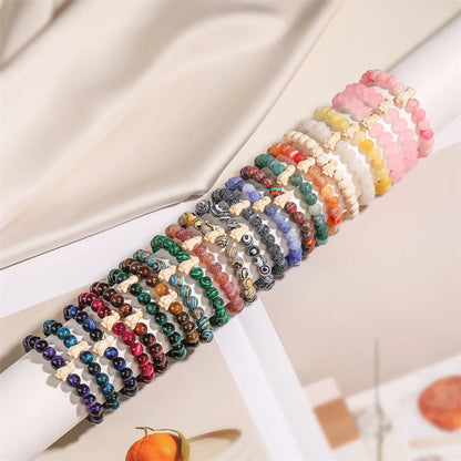 Natural Stone Ethnic Style Beaded Penguin Round Bracelets