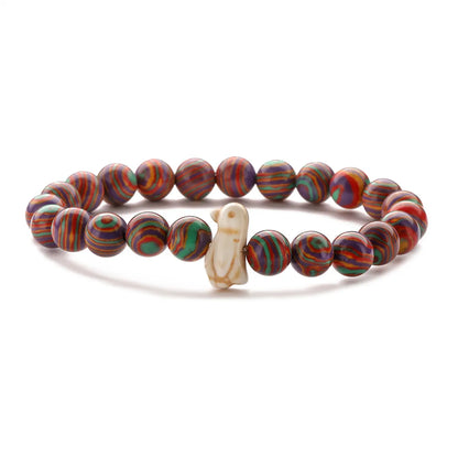 Natural Stone Ethnic Style Beaded Penguin Round Bracelets