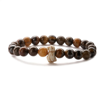 Natural Stone Ethnic Style Beaded Penguin Round Bracelets