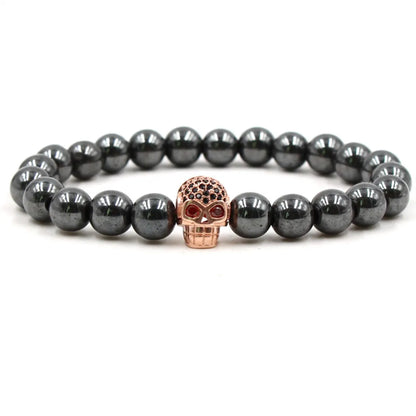 Natural Stone Fashion Skeleton Skull Bracelet  (Alloy + Spacer) Nhyl0155-Alloy-Spacer