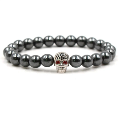 Natural Stone Fashion Skeleton Skull Bracelet  (Alloy + Spacer) Nhyl0155-Alloy-Spacer