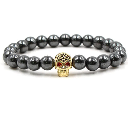 Natural Stone Fashion Skeleton Skull Bracelet  (Alloy + Spacer) Nhyl0155-Alloy-Spacer