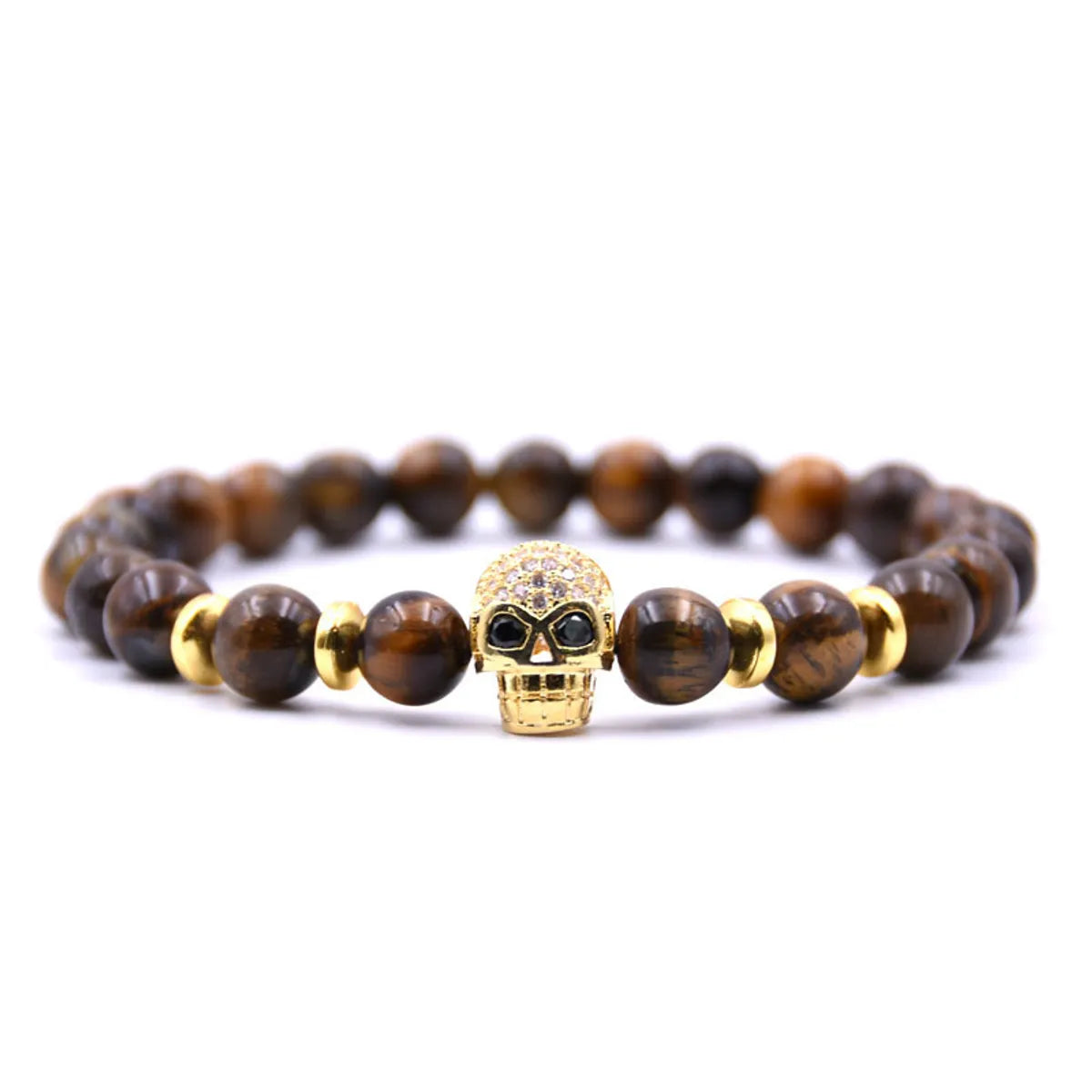 Natural Stone Fashion Skeleton Skull Bracelet  (green Pine Suit) Nhyl0384-green-pine-suit