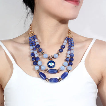 Necklace Fashion Blue Devil'S Eye Multilayer Collarbone Necklace Necklace Women