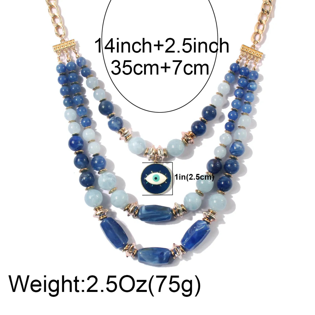 Necklace Fashion Blue Devil'S Eye Multilayer Collarbone Necklace Necklace Women