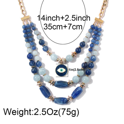 Necklace Fashion Blue Devil'S Eye Multilayer Collarbone Necklace Necklace Women