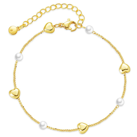 New 18k Gold-plated European And American Minimalist Jewelry Pearl Bracelet