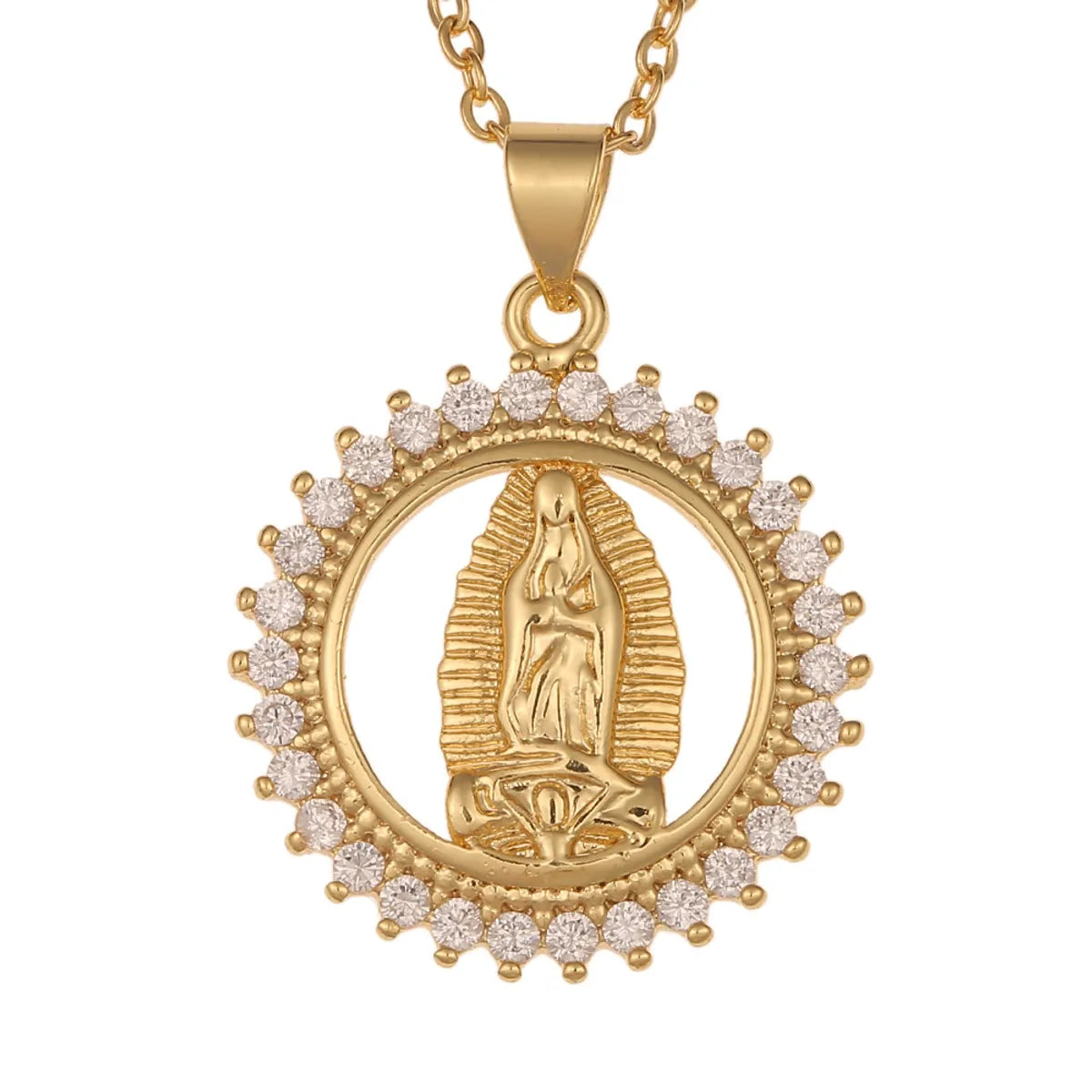 New 18k Gold Virgin Mary Pendant Copper Necklace Wholesale Gooddiy