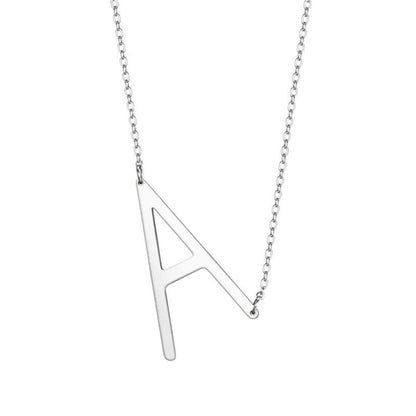 New 26 English Alphabet Titanium Steel Necklace Nhtp143476