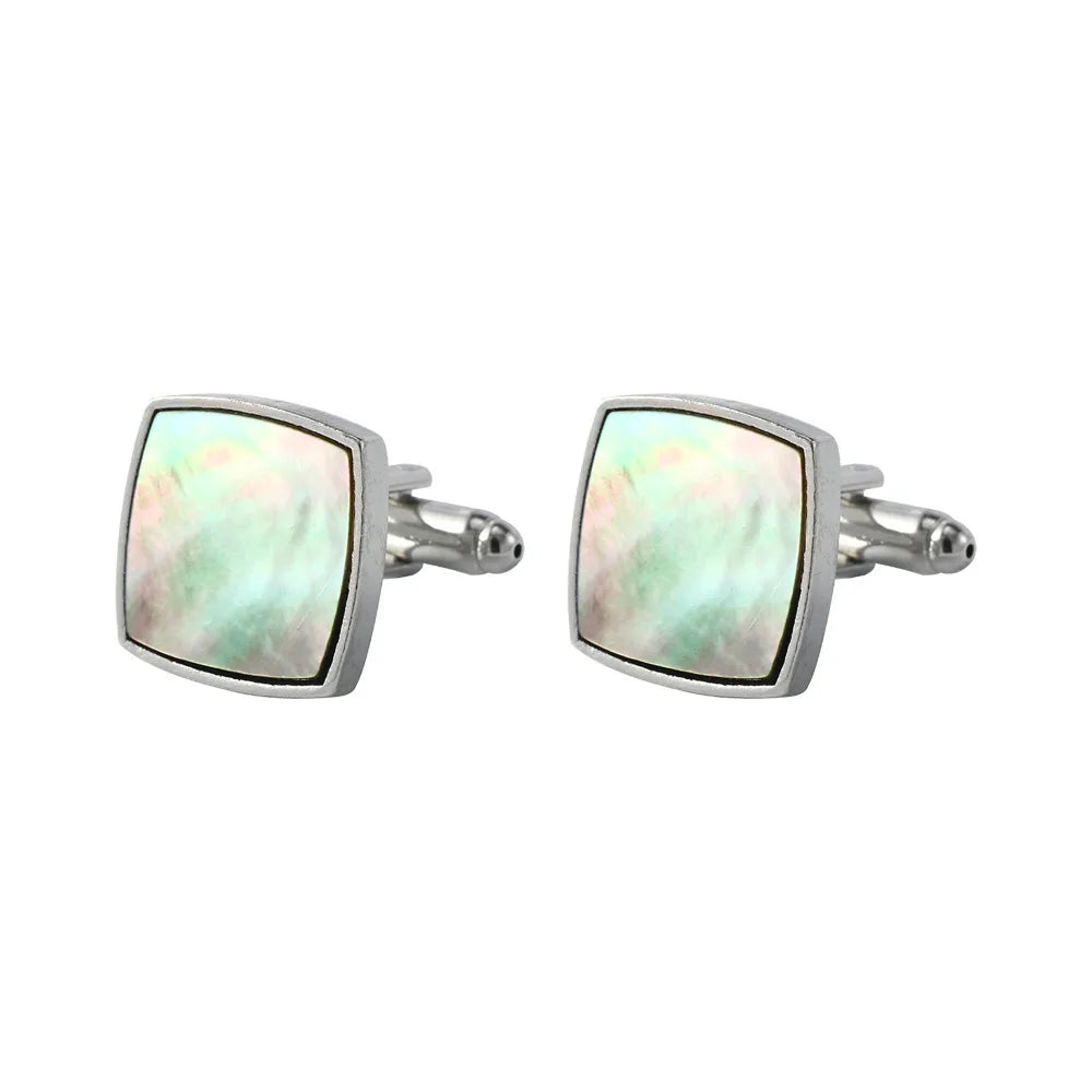 New Abalone And Fritillary Men'S Cufflinks Heart Gradient Shell Cuff Nail