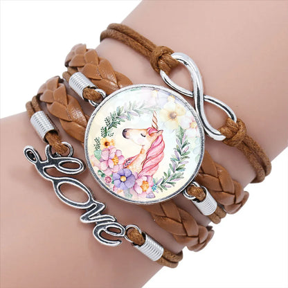 New Accessories Children'S Cartoon  Multi-Layer Braided Alloy Bracelet