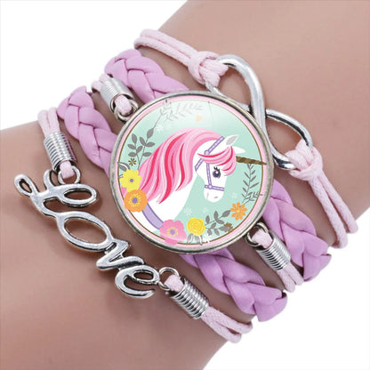 New Accessories Children'S Cartoon  Multi-Layer Braided Alloy Bracelet