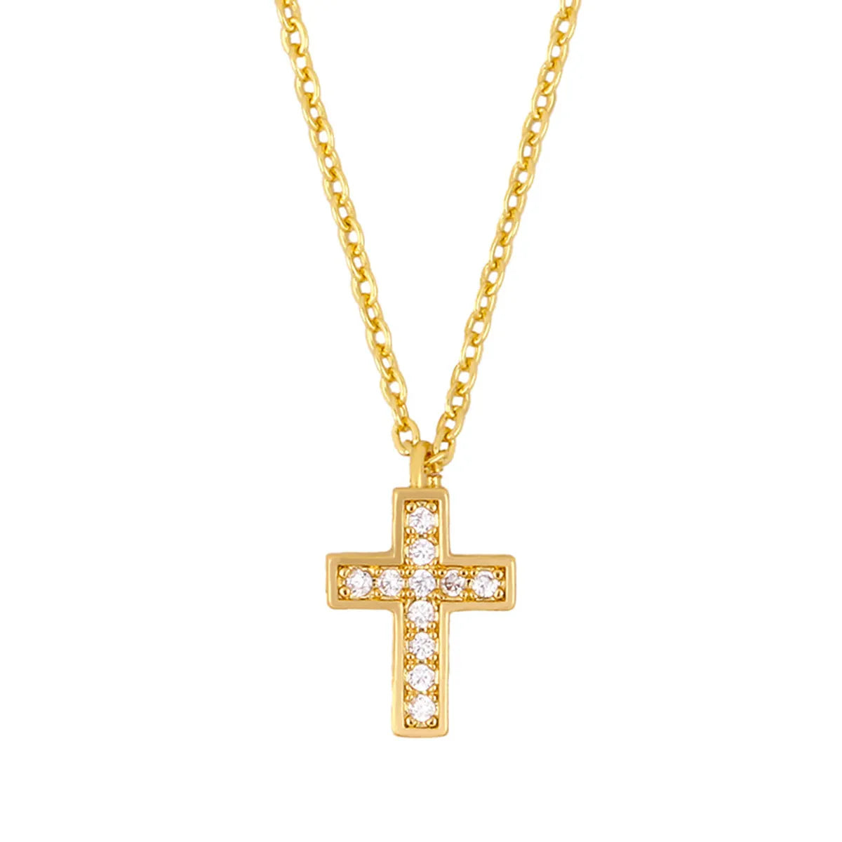 Fashion Cross 18k Gold Plated Necklace In Bulk