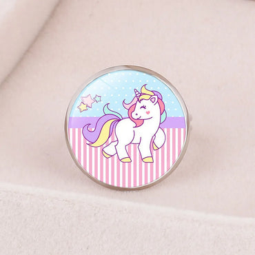 New Accessories Unicorn Time Gemstone Opening Adjustable Metal Ring Children's Cartoon