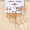 New Acrylic Pearl Butterfly Diamond Star Flower C-Shaped Earring Set Wholesale Nihaojewelry