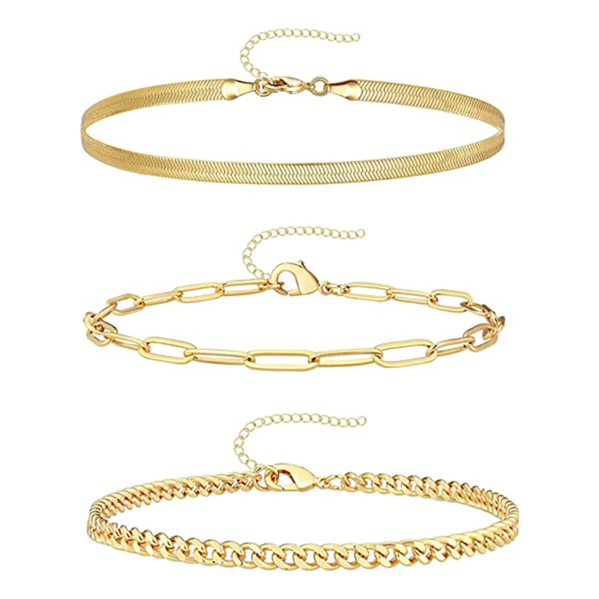 Simple Style Solid Color Copper Plating Gold Plated Bracelets