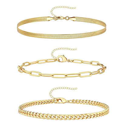 Simple Style Solid Color Copper Plating Gold Plated Bracelets