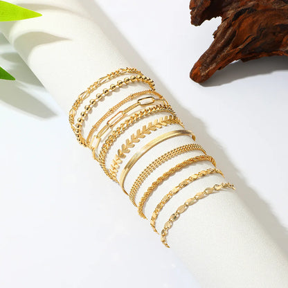 Simple Style Solid Color Copper Plating Gold Plated Bracelets