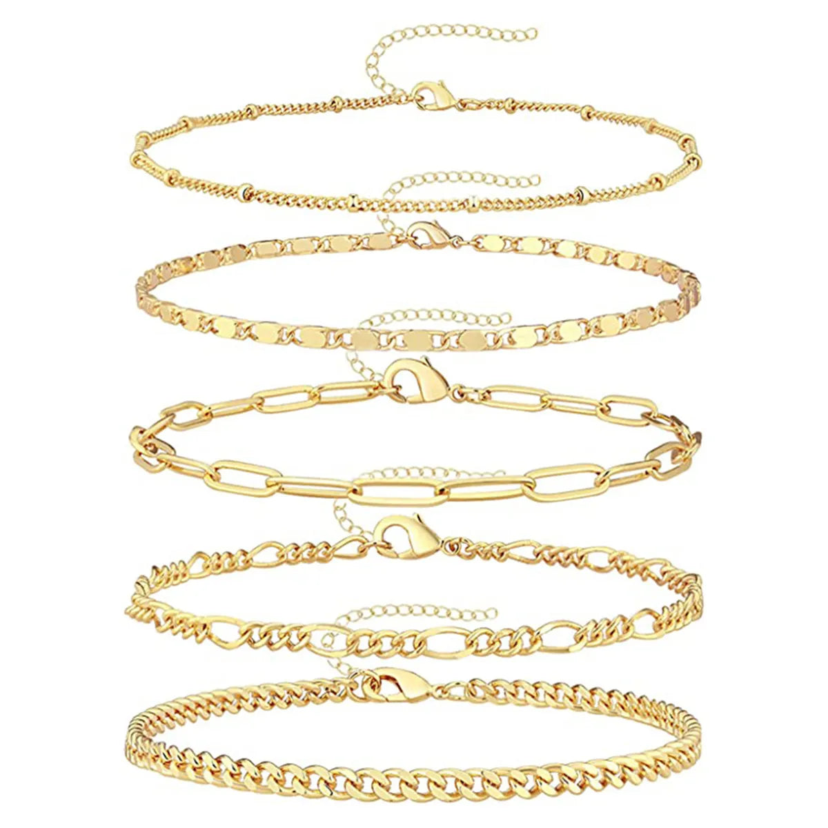 Simple Style Solid Color Copper Plating Gold Plated Bracelets