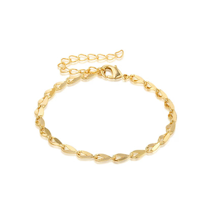 Simple Style Solid Color Copper Plating Gold Plated Bracelets