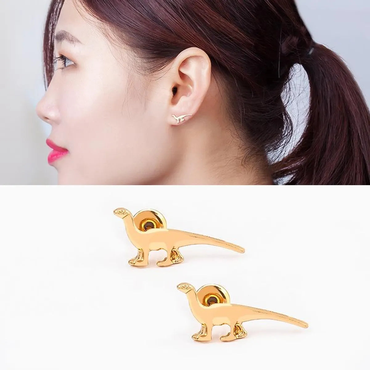 New Animal Ear Cuff Dinosaur Antique Clip Earrings Silver Gold Nhdp150552