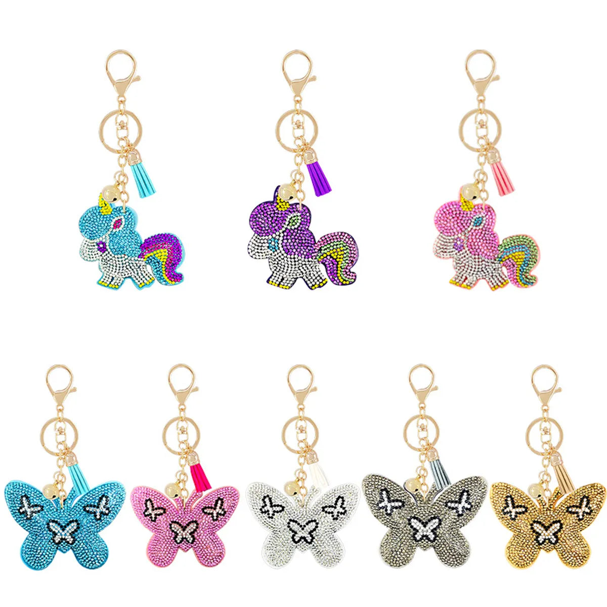 New Animal Series Korean Velvet Diamond Keychain