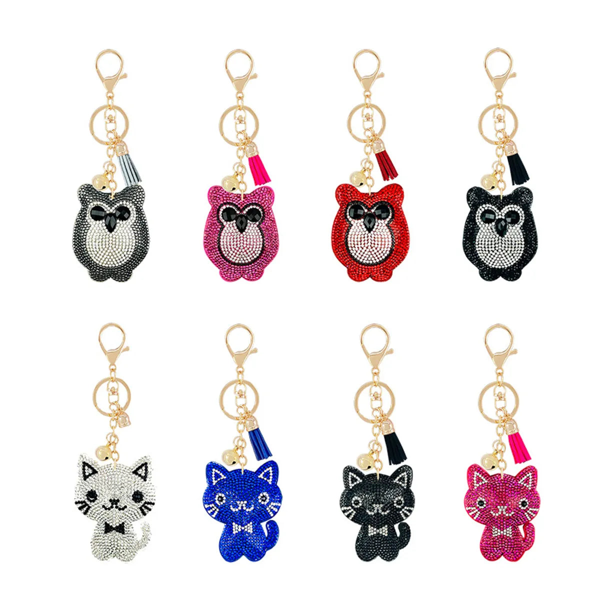 New Animal Series Korean Velvet Diamond Keychain