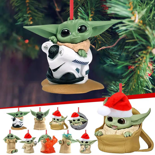 New Baby Yoda Santa Claus And Christmas Tree Decorations Car Pendant